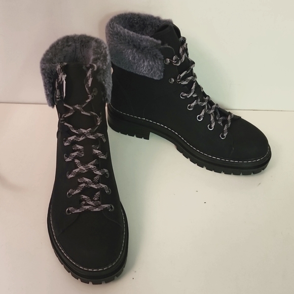 Time and Tru Memory Foam Heay Duty Womens Black Fashion/Winter Boots, Work Boots - Picture 2 of 8